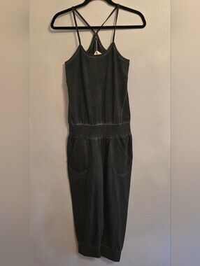 Ripple Long Yoga Jumpsuit Stone Wash Dark Gray XL